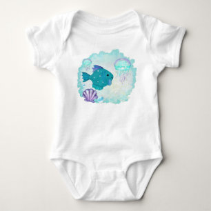 Whimsey Aquarium 2 Volkskunst BABY JONGEN MEISJE Romper