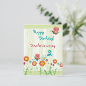 Whimsey Fleurs Fille Invitation de fête d'annivers (Debout devant)