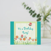 Whimsey Fleurs Fille Invitation de fête d'annivers (Debout devant)