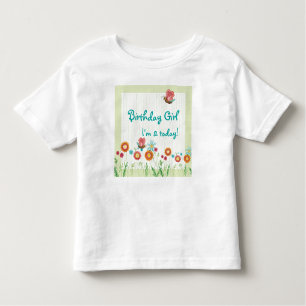 Whimsey Flowers Girl Verjaardagsfeest Shirt