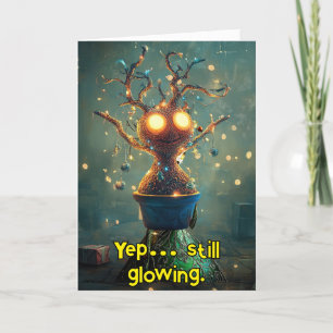 ** Whimsical 29 Glow Funny Magical Christmas AP97 Bedankkaart