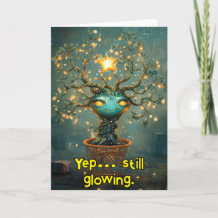 ** Whimsical 40 Glow Funny Magical Christmas AP97 Bedankkaart