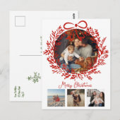 Whimsical 4 foto's Kerst briefkaart (Voorkant / Achterkant)