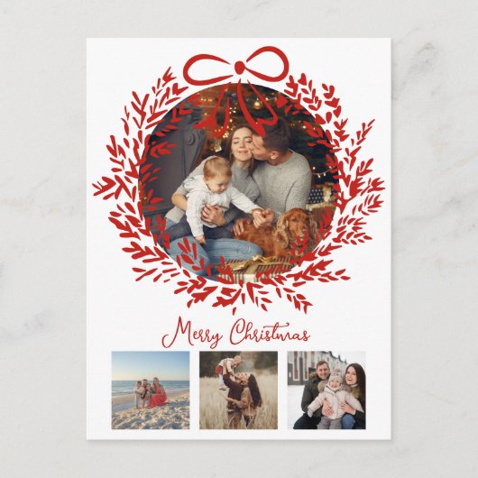 Whimsical 4 foto's Kerst briefkaart (Voorkant)