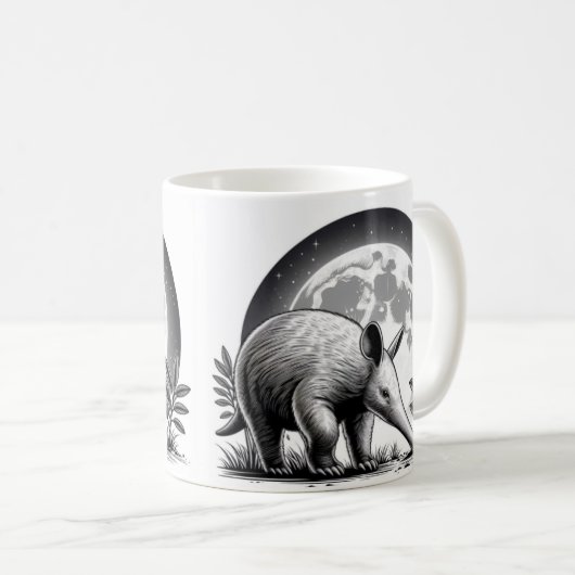Whimsical Aardvark Mok voor Dierenvrienden (Voorkant rechts)
