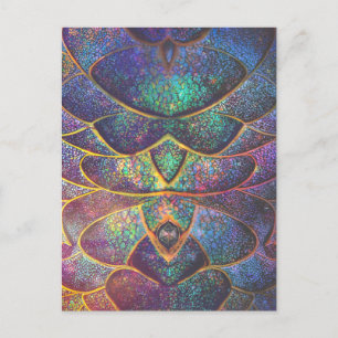 Whimsical Abstract Dragon Scales Cool Fractal Art Briefkaart