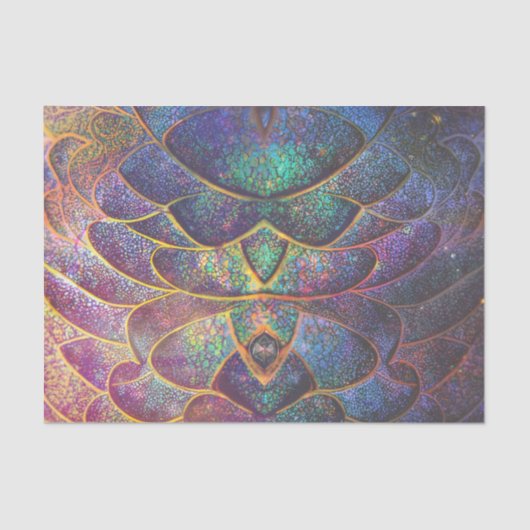Whimsical Abstract Dragon Scales Cool Fractal Art Tissuepapier (Voorkant)