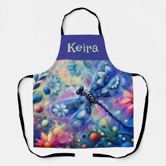 Whimsical Abstract Dragonfly Bloemen gepersonalise Schort (Voorkant)