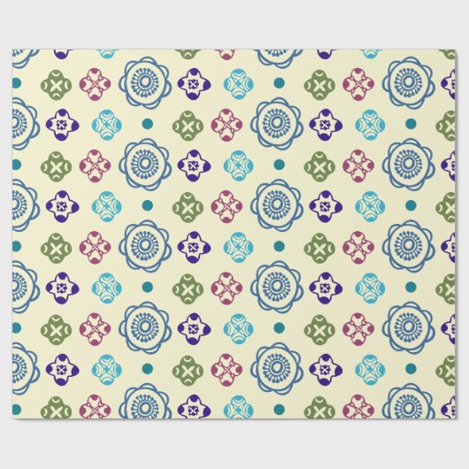 Whimsical Abstract Floral Pattern Cadeaupapier (Vlak)