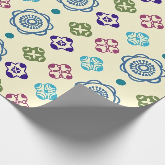Whimsical Abstract Floral Pattern Cadeaupapier (Hoek)
