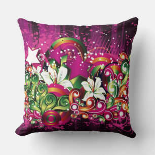 Whimsical Abstract Flowers Gooi kussen