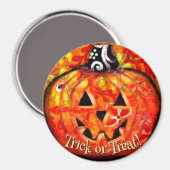 Whimsical Abstract Jack O Lantern Personalized Magneet (Voorkant / Achterkant)