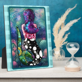Whimsical Abstract Mermaid Nautical Teal Seashells Fotoplaat