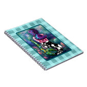 Whimsical Abstract Mermaid Nautical Teal Seashells Notitieboek (Rechterzijde)