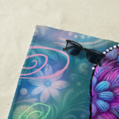 Whimsical Abstract Mermaid Nautical Teal Seashells Strandlaken (In situ)