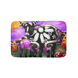 Whimsical Abstract Momma & Baby Cow Funky Farm Badmat