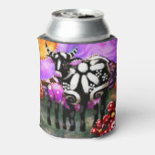 Whimsical Abstract Momma & Baby Cow Funky Farm Blikjeskoeler (Blikje Achterkant)