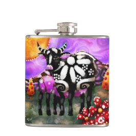 Whimsical Abstract Momma & Baby Cow Funky Farm Heupfles