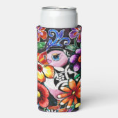 Whimsical Abstract Puffin Bird In Flowers (Seltzer Voorkant)