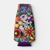 Whimsical Abstract Puffin Bird In Flowers Flesjeskoeler (Voorkant)