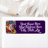 Whimsical Abstract Puffin Return Address Label (Insitu)