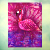 Whimsical Abstract Roze Flamingo Tropisch Raamsticker (Vel 3)