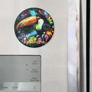 Whimsical Abstract Toekan Vogel Persoonlijk Magneet