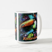 Whimsical Abstract Toucan Bird Personalized Koffiemok (Voorkant rechts)