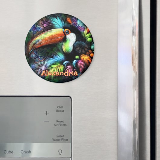 Whimsical Abstract Toucan Bird Personalized Magneet (Insitu (Koelkast))