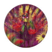 Whimsical Abstract Turkije Bloemen Rood Geel Snijplank (Voorkant)