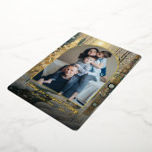 Whimsical Abstract Winter Wonderland Art Gold Folie Feestdagenkaart (Gedraaid)