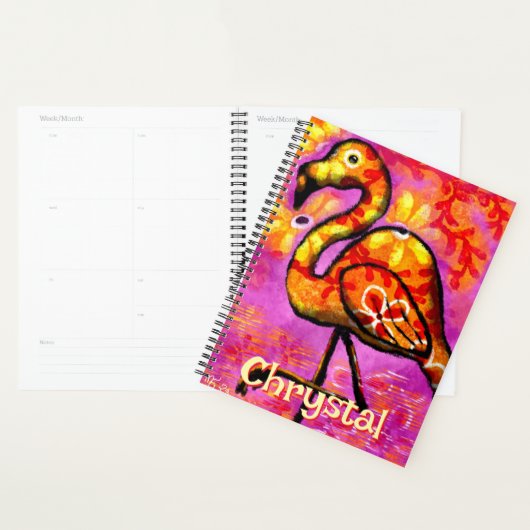 Whimsical Abstracte Flamingo Bird gepersonaliseerd Planner (Display)