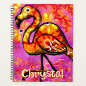Whimsical Abstracte Flamingo Bird gepersonaliseerd Planner (Voorkant)