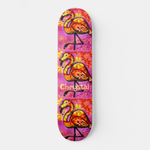 Whimsical Abstracte Flamingo Bird gepersonaliseerd Skateboard