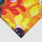 Whimsical Abstracte Koi Goudvis Sinaasappel Blauwe Tissuepapier (Detail)