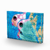 Whimsical Abstracte vis Acryl Art Print Block Fotoblokken (Rechts)