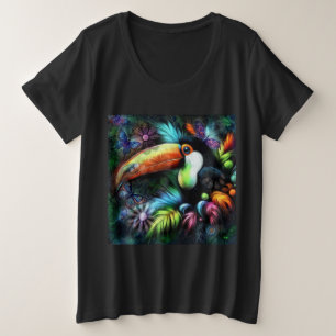 Whimsical Abstrait Toucans Oiseaux Toucans Turquoi