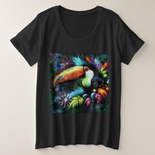 Whimsical Abstrait Toucans Oiseaux Toucans Turquoi (Design devant)