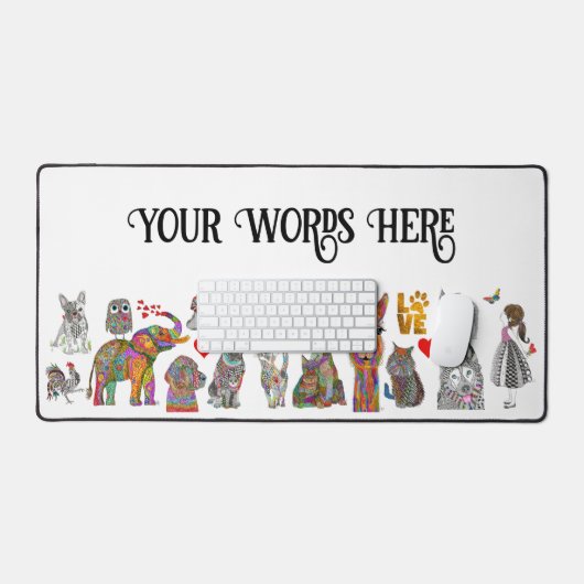 Whimsical Adopt Love Dier Assortiment Desk Mat (Keyboard & Muis)