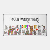 Whimsical Adopt Love Dier Assortiment Desk Mat (Voorkant)