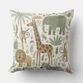 Whimsical African Animals Pattern ID1263 Kussen (Voorkant)
