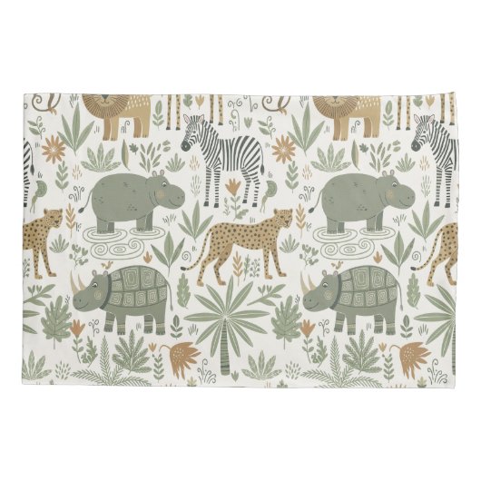 Whimsical African Animals Pattern ID1263 Kussensloop (Achterkant)