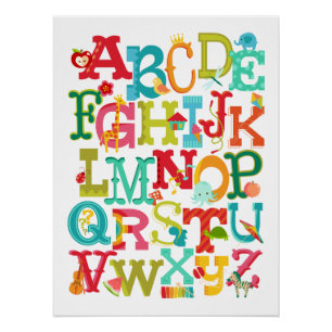 Whimsical-alfabet voor kinderen Poster Perfect Poster