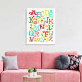 Whimsical alfabet voor kinderen stretched canvas k afdruk (Insitu (Woonkamer))