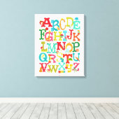 Whimsical alfabet voor kinderen stretched canvas k afdruk (Insitu (Houten vloer))