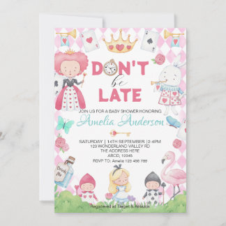 Whimsical Alice in Wonderland Baby shower Kaart