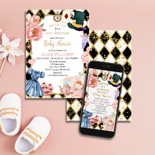Whimsical Alice in Wonderland Baby Shower Thee Kaart