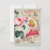 Whimsical Alice in Wonderland Collage RSVP (Voorkant)