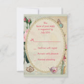 Whimsical Alice in Wonderland Collage RSVP Kaartje (Achterkant)