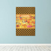 Whimsical Alice in Wonderland Kaart Canvas Afdruk (Insitu (Houten vloer))